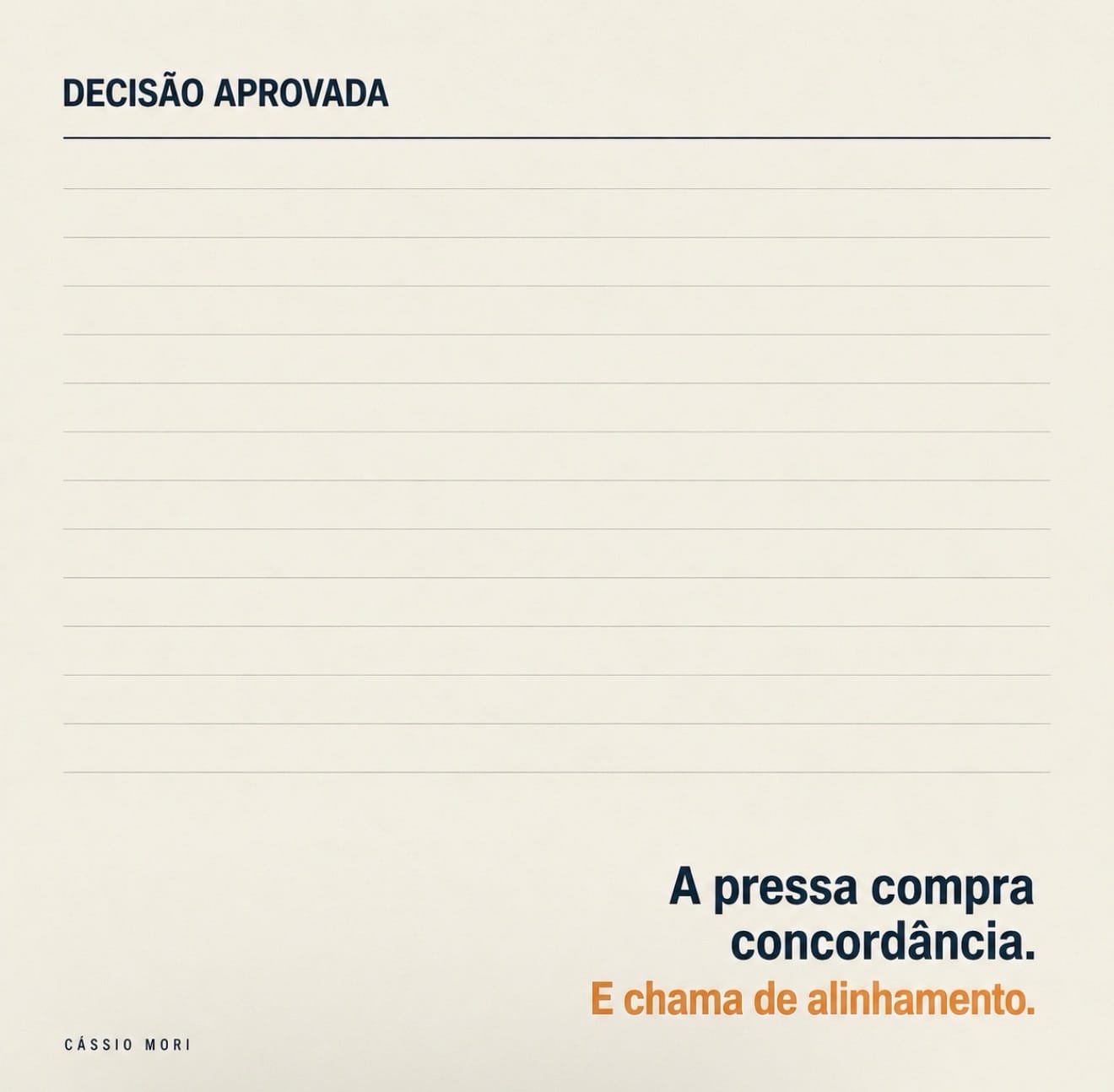A pressa compra concordância e chama de alinhamento